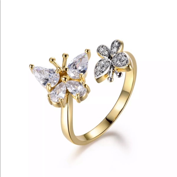 18k sapphire butterfly ring - Picture 4 of 5